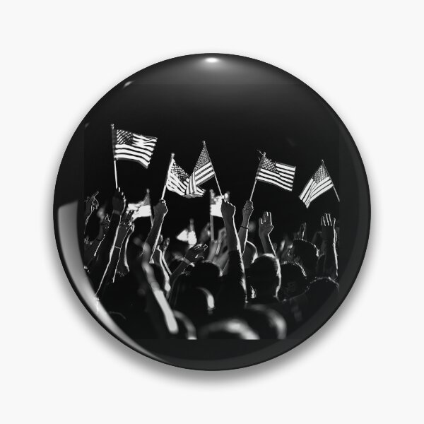 Item preview, American Flags in a Patriotic Crowd – Black and White USA Art designed and sold by inkoutninja.