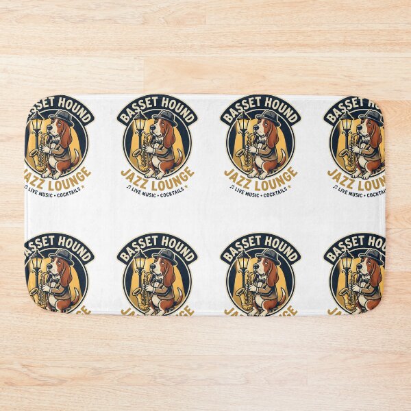 Item preview, Basset Hound Jazz Lounge Saxophone Music Musician designed and sold by PictoVibe.
