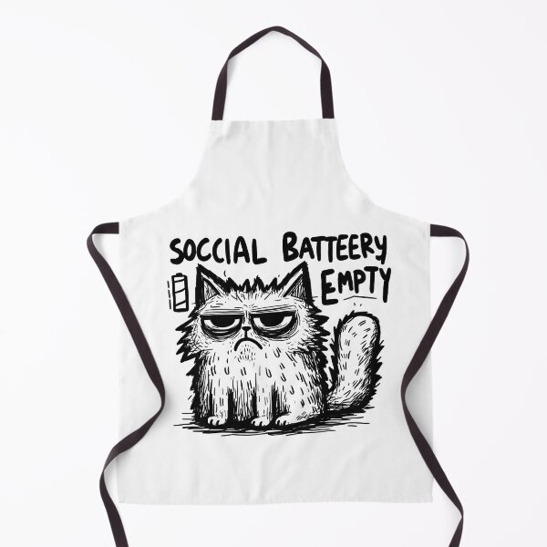Item preview, Social Battery Empty Ugly Grumpy Cat Sticker | Funny Bad Drawing Meme Cat Art designed and sold by PreeCha Art & Co..