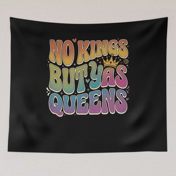 Item preview, NO KINGS BUT YAS QUEENS Retro Groovy Empowerment designed and sold by snowry.