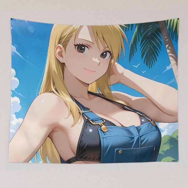 Item preview, Riza Hawkeye Fullmetal Alchemist Sunny Beach Blue Portrait designed and sold by Williamhallano.