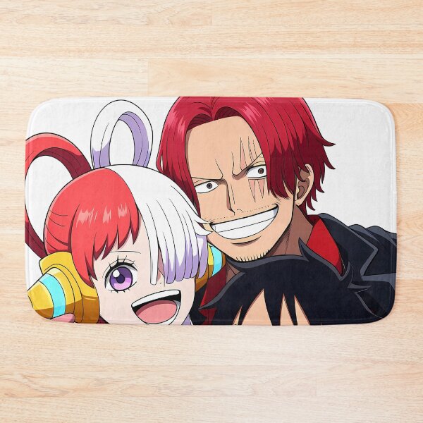 Item preview, Shanks One Piece Playful Selfie Smile With Uta And Luffy designed and sold by Williamhallano.