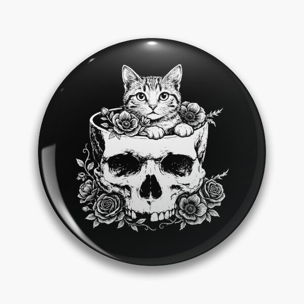 Item preview, Cat in Skull If I Fits I Sits Cat Meme designed and sold by charoen-design.