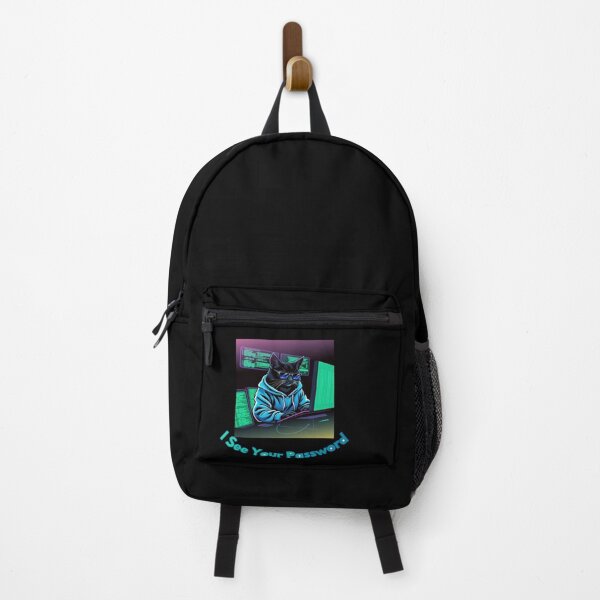 Item preview, I See Your Password Neon Hacker Cat designed and sold by hoodiehood.