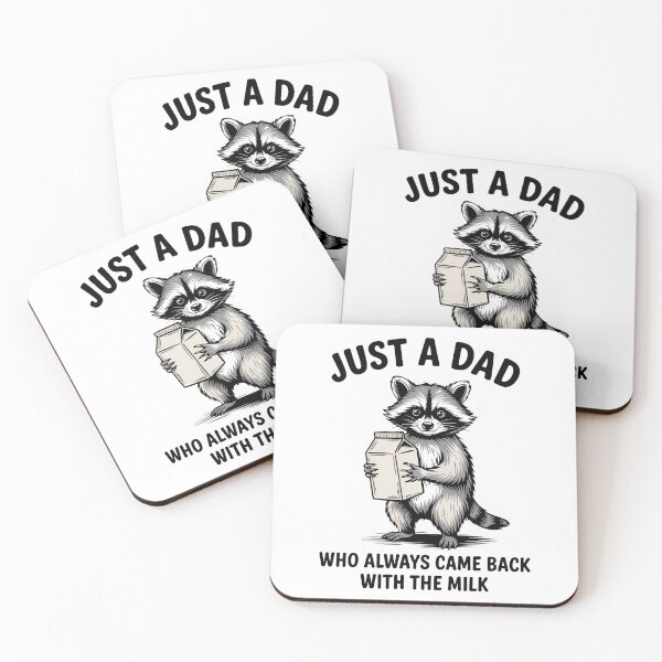 Item preview, Just A Dad Who Always Came Back With The Milk Funny Raccoon Dad, Vintage Father's Day Gift  designed and sold by Zizo-DR44.