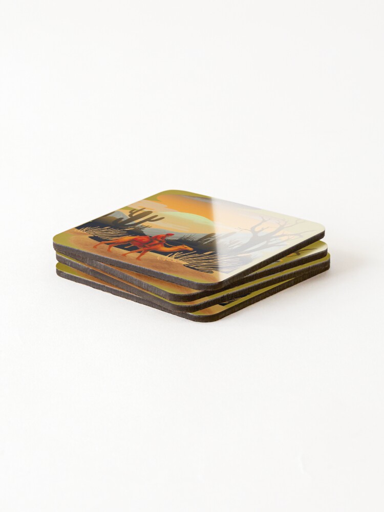 Thumbnail 4 of 5, Coasters (Set of 4), Camel Ride designed and sold by AppealingVibes.