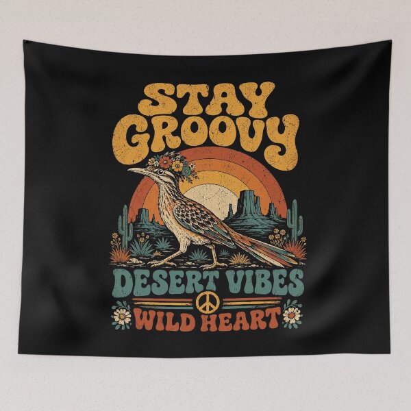 Item preview, Stay Groovy Desert Vibes Roadrunner Wild Heart designed and sold by JasKei-Designs.