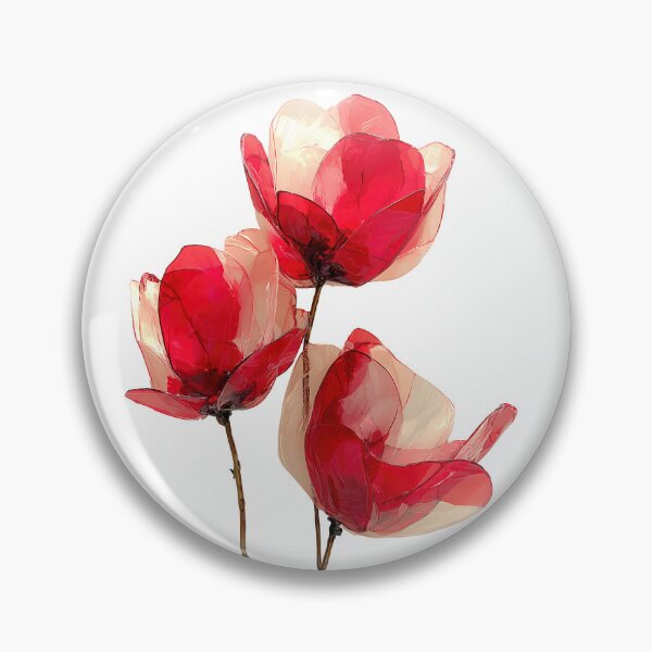 Item preview, Delicate Translucent Red Flowers Watercolor Art designed and sold by colorful-white.