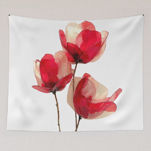 Item preview, Delicate Translucent Red Flowers Watercolor Art designed and sold by colorful-white.