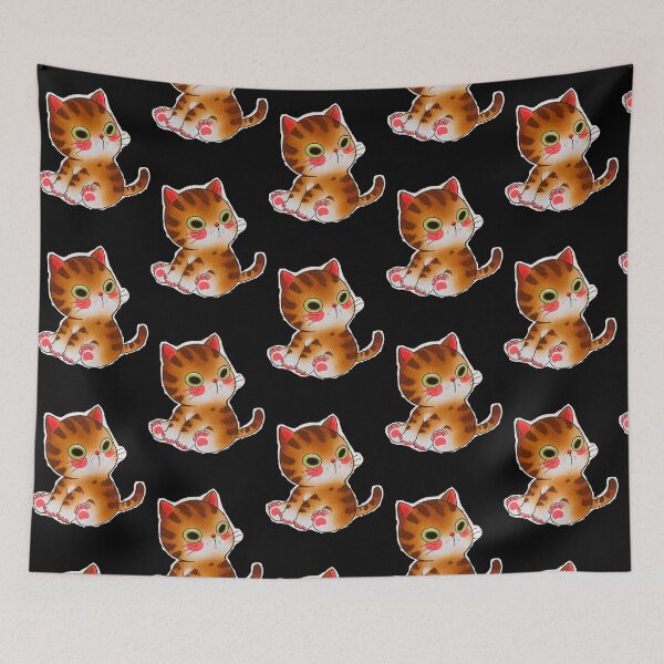 Item preview, Cute Calico Cat Sitting Cartoon Illustration designed and sold by Vekonn.