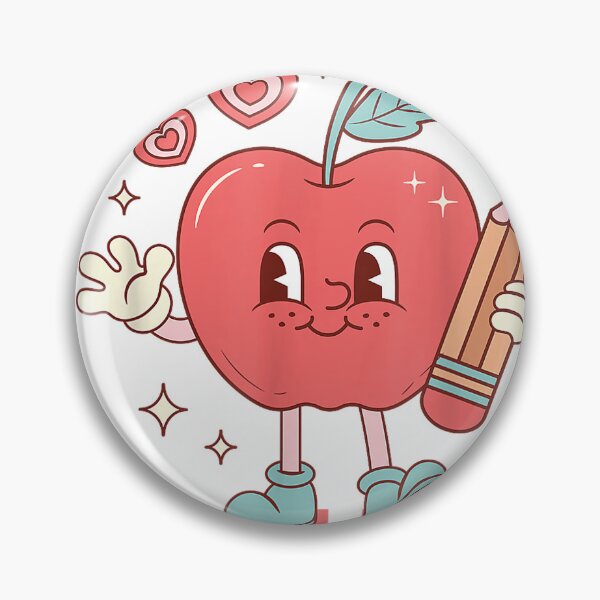 Item preview, Cute Retro Checkered Apple with Face Teacher Pencil Trendy T-Shirt designed and sold by rawr00.
