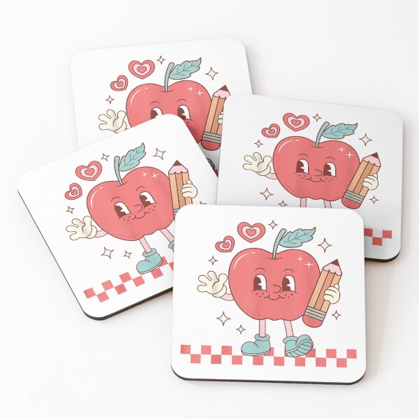 Item preview, Cute Retro Checkered Apple with Face Teacher Pencil Trendy T-Shirt designed and sold by rawr00.