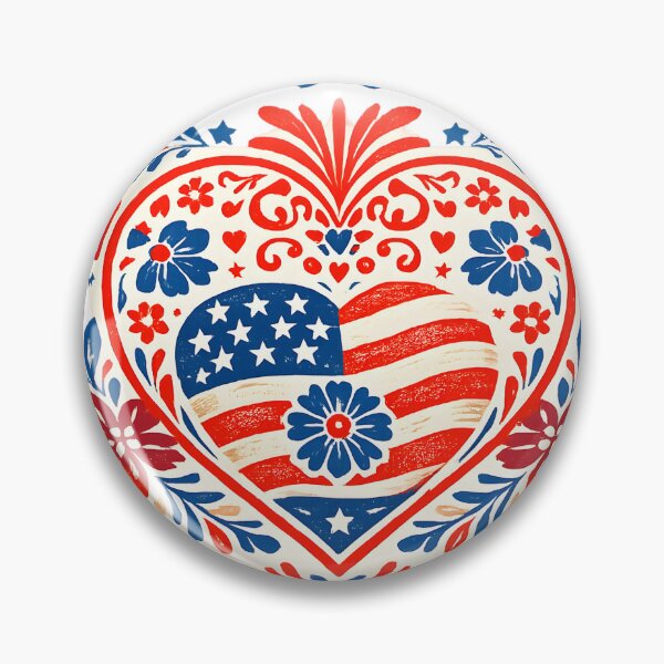 Item preview, Patriotic Heart Folk Art designed and sold by RexNoise.