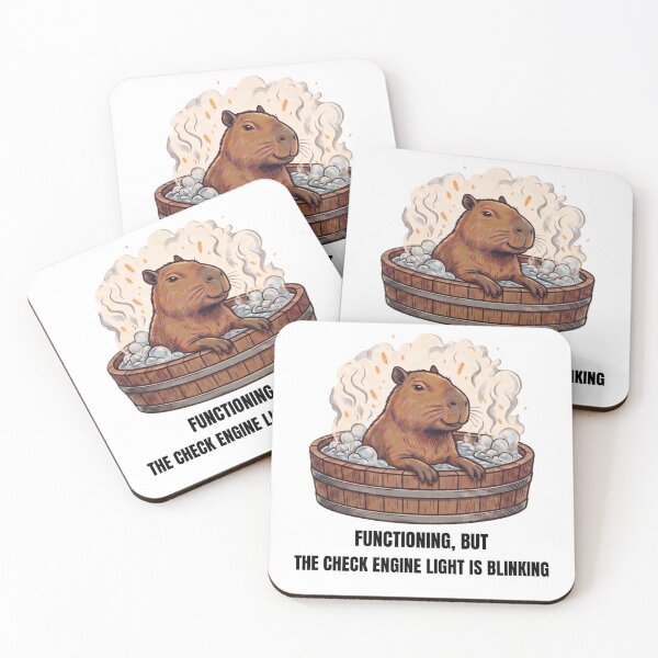 Item preview, Functioning But Check Engine Light Is Blinking Capybara designed and sold by NCalNoveltees.