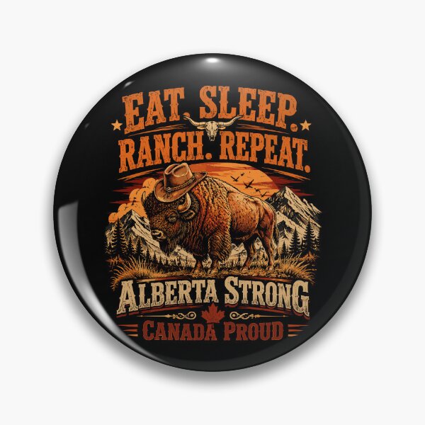 Item preview, Eat Sleep Ranch Repeat Alberta Strong Cowboy Bison designed and sold by JasKei-Designs.