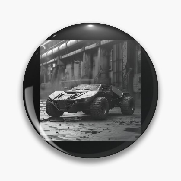Item preview, Futuristic Armored Off-Road Vehicle – Monochrome Sci-Fi Car Art designed and sold by inkoutninja.