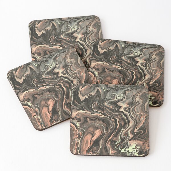 Item preview, Gothic Rose Gold and Slate Grey Acrylic Pour Design designed and sold by L&L.