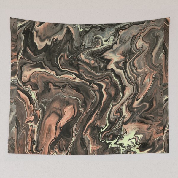 Item preview, Gothic Rose Gold and Slate Grey Acrylic Pour Design designed and sold by L&L.