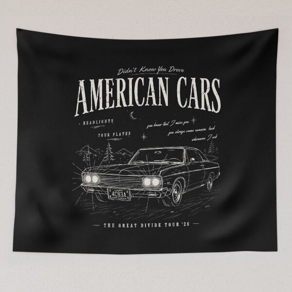 Item preview, The Great Divide Tour American Cars Album Cover Quotes Fan Art designed and sold by AngieHouckOne.