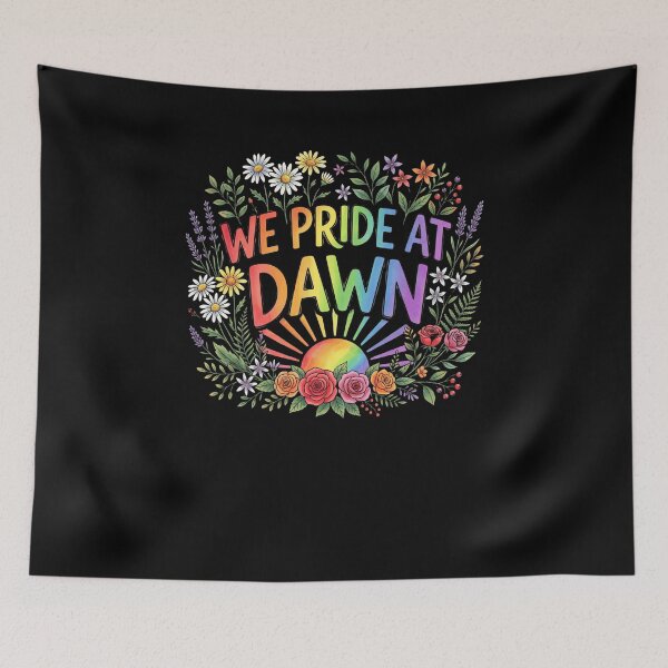 Item preview, WE PRIDE AT DAWN Rainbow Floral Sunrise Design designed and sold by snowry.