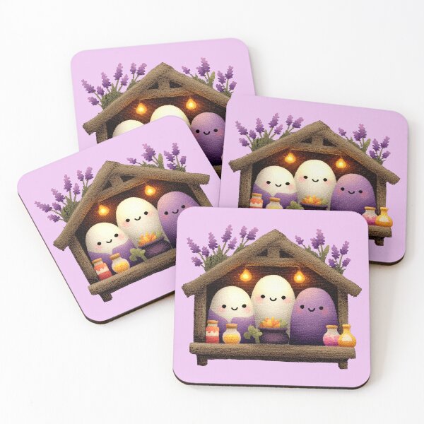 Item preview, Cozy Magical Friends in Lavender Wooden Cabin designed and sold by colorful-white.