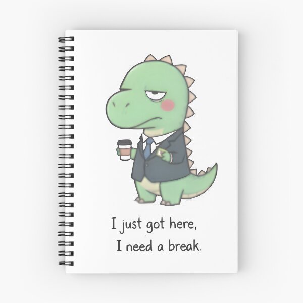 Item preview, Funny Dinosaur Meme Shirt - I Need a Break - Relatable Work Humor designed and sold by PreeCha Art & Co..