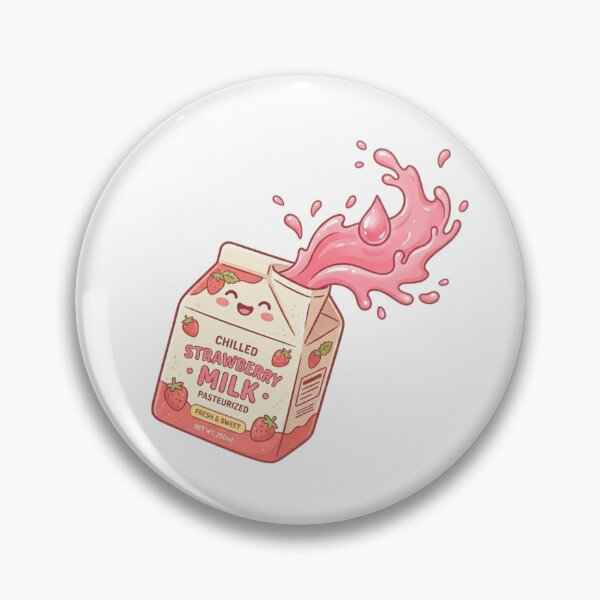 Item preview, Cute Kawaii Chilled Strawberry Milk Carton designed and sold by ajamzbox.
