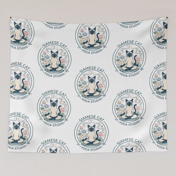 Item preview, Siamese Cat Yoga Studio Meditation Lotus Pose designed and sold by PictoVibe.