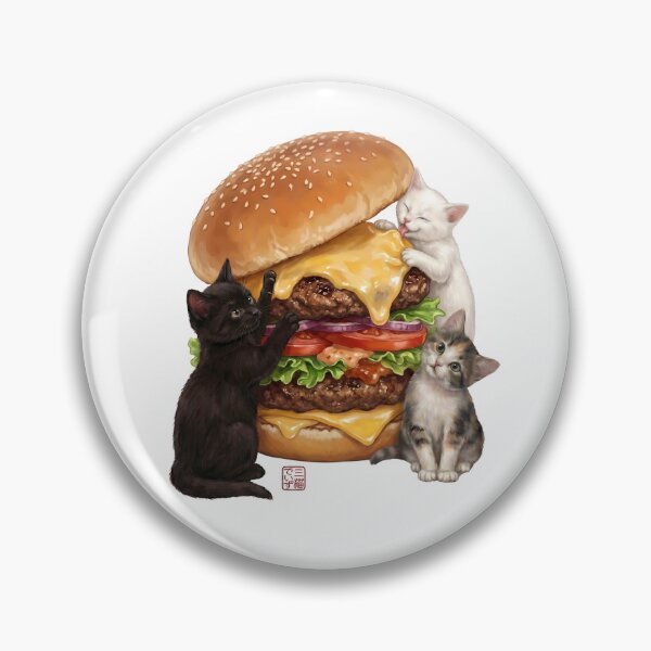 Item preview, Cute Double Cheeseburger and Triplet Cats designed and sold by JapanekoGallery.