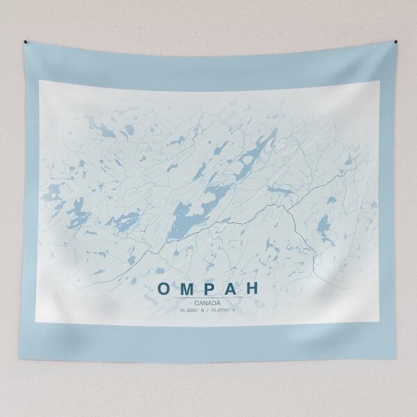 Item preview, Ompah, Ontario, Canada map illustration designed and sold by Roxane Bay.