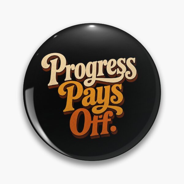 Item preview, Progress Pays Off. | Retro Motivational Typography Design designed and sold by Irene Catchmind.