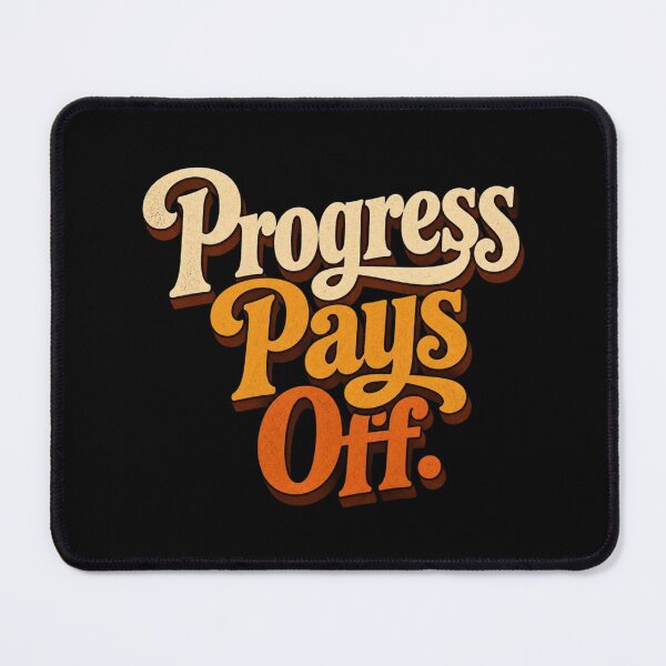 Item preview, Progress Pays Off. | Retro Motivational Typography Design designed and sold by Irene Catchmind.