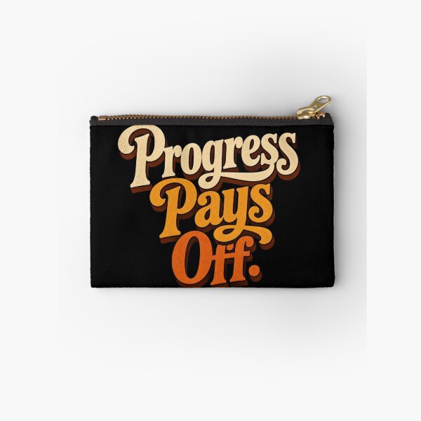 Item preview, Progress Pays Off. | Retro Motivational Typography Design designed and sold by Irene Catchmind.
