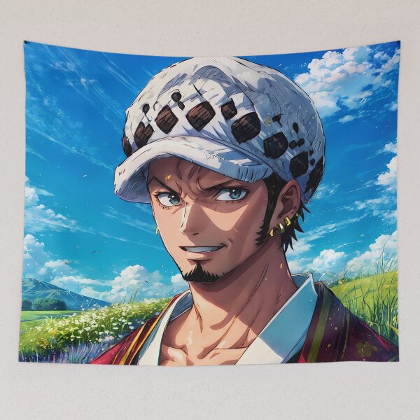 Item preview, Trafalgar Law One Piece Meadow Sky Calm Smile designed and sold by B5fivemerch.