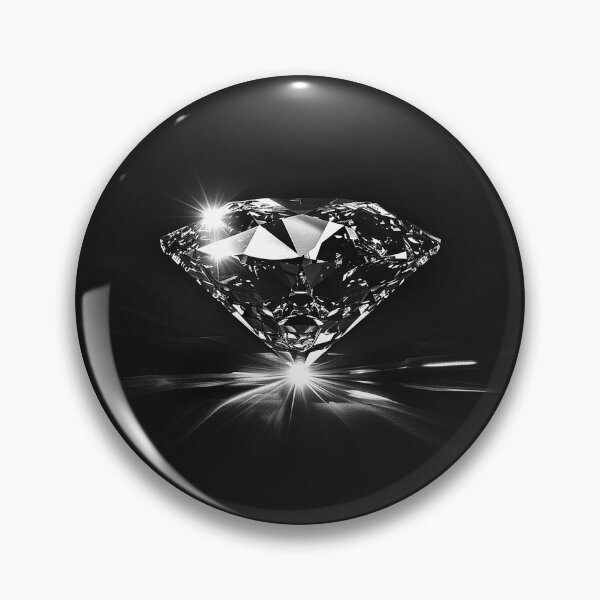 Item preview, Brilliant Diamond on Black – Luxury Monochrome Gemstone Art designed and sold by inkoutninja.