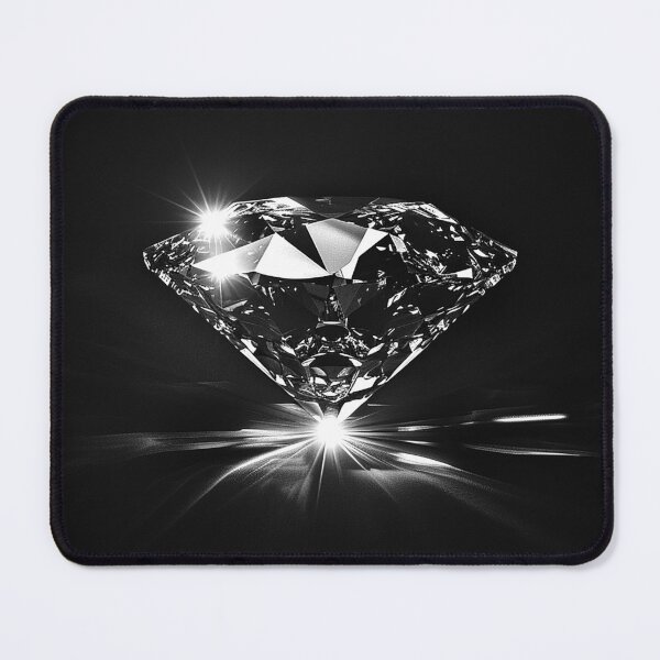 Item preview, Brilliant Diamond on Black – Luxury Monochrome Gemstone Art designed and sold by inkoutninja.