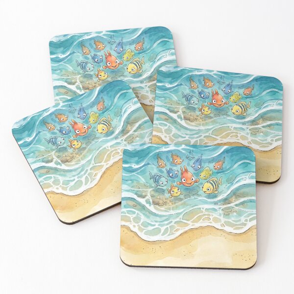 Item preview, Happy Little Fish Watercolor Beach Shore Art designed and sold by Trevor Cutler.