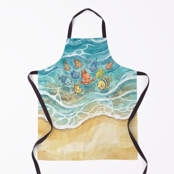 Item preview, Happy Little Fish Watercolor Beach Shore Art designed and sold by Trevor Cutler.