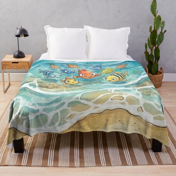 Item preview, Happy Little Fish Watercolor Beach Shore Art designed and sold by Trevor Cutler.