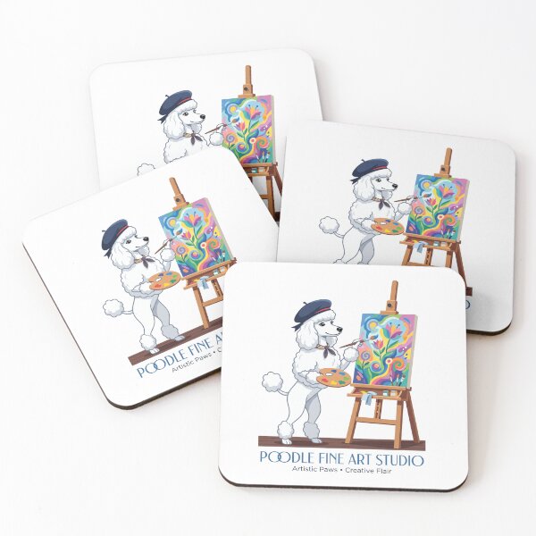 Item preview, Poodle Fine Art Studio Painter Canvas Palette Dog designed and sold by PictoVibe.