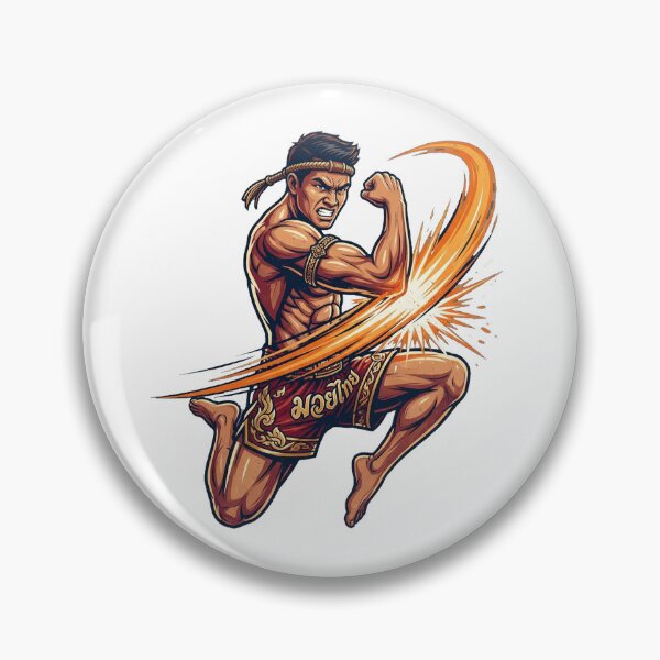 Item preview, Muay Thai Hero: Tee Sok Diagonal Elbow Strike Vector Art designed and sold by Ponsak.