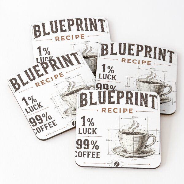 Item preview, 99% Coffee 1% Luck Blueprint Shirt | Funny Coffee Lover Design | Vintage Coffee Recipe | Barista Gift designed and sold by MAPDDesigns.