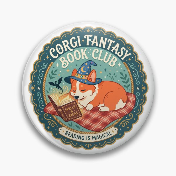 Item preview, Corgi Fantasy Book Club Wizard Novel Reading Dog designed and sold by PictoVibe.