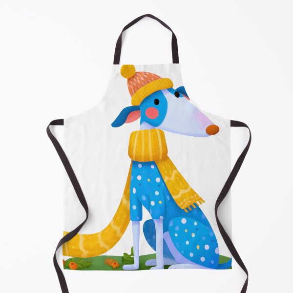 Item preview, Blue Greyhound Dog in Yellow Hat and Scarf Sticker designed and sold by AMIDATORA.