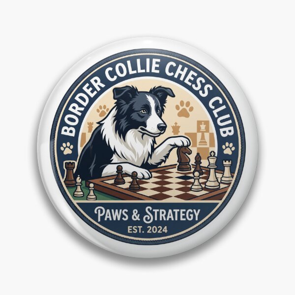 Item preview, Border Collie Chess Club Grandmaster Strategy Dog designed and sold by PictoVibe.