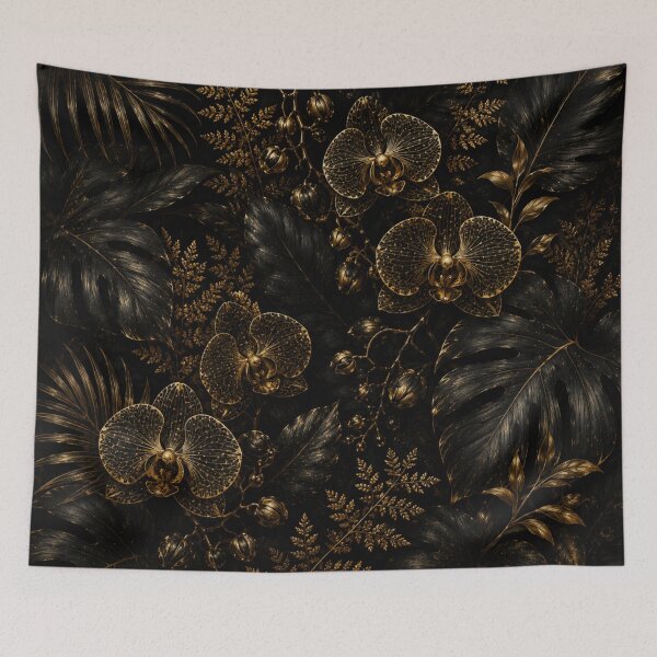 Item preview, Elegant Black and Gold Orchid Pattern designed and sold by Siti Hoiriyah.