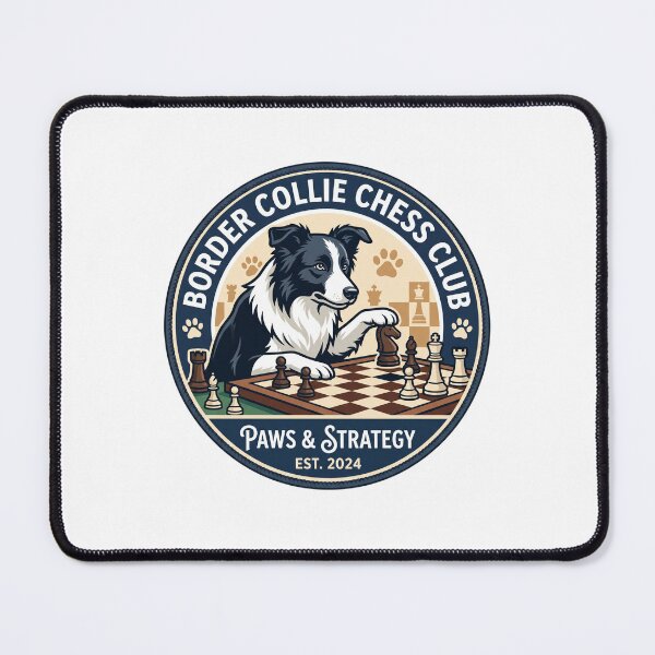 Item preview, Border Collie Chess Club Grandmaster Strategy Dog designed and sold by PictoVibe.