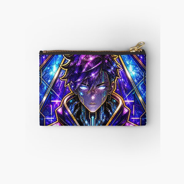 Item preview, Netrunner Stained Glass Purple Cyberpunk Anime Art designed and sold by LuisWorks.