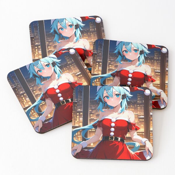 Item preview, Sinon Sword Art Online Santa Dress City Lights designed and sold by SubtextandSass.