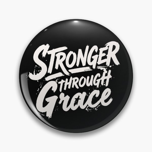 Item preview, Stronger Through Grace Bold Brush Lettering designed and sold by Verse & Vibes.